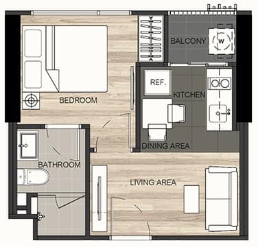 ขายคอนโดสะพานควาย จตุจักร : ขาย The Line จตุจักร - หมอชิต 1 ห้องนอน 27 ตรม. ชั้น 27 ห้องสวย ตกแต่งครบ พร้อมอยู่