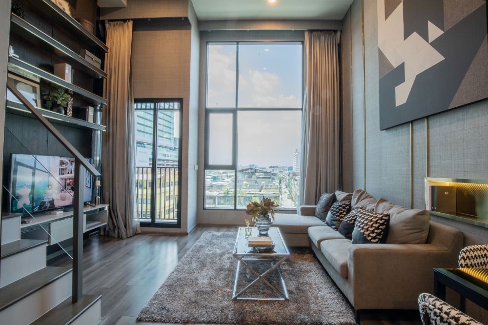 For SaleCondoRama9, Petchburi, RCA : **Best Deal** Duplex 1 large bedroom, new, fully furnished, Knightsbridge Space Rama 9✨, size 45 sq m., near Central Rama 9