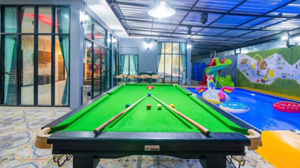 For SaleHotel&Apartment BusinessCha-am Phetchaburi : Pool villa for sale, 24 beds, Cha-am, beautifully decorated, 7 air conditioners, fully furnished. Open to customers now, Phetchaburi