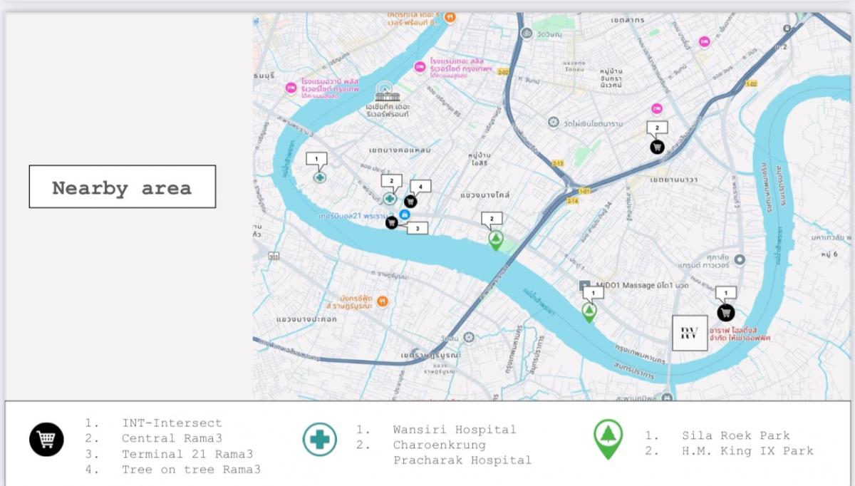 For RentOfficeRama3 (Riverside),Satupadit : Office for rent, River view, BRT, Dan Temple, with convenient parking.