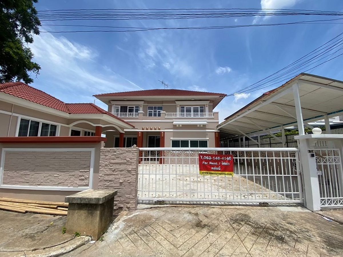 ให้เช่าบ้านปทุมธานี รังสิต ธรรมศาสตร์ : โทร. 081-632-0632 ให้เช่าบ้านเดี่ยว 2 ชั้น หมู่บ้านมณีรินทร์พาร์ค รังสิต-บางพูน ปรับปรุงทั้งหลัง มีเรือนรับรอง จอดรถได้ 3-4 คัน ใกล้จุดขึ้นลงทางด่วน บางพูน / อยู่อาศัย หรือ Home Office 