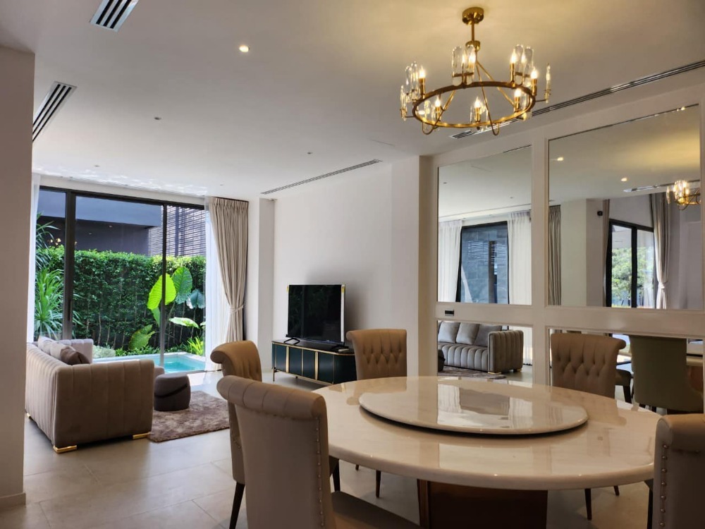 ให้เช่าบ้านพระราม 9 เพชรบุรีตัดใหม่ RCA : For Rent Bugaan Rama 9 - Mengjai  4beds with private life + private pool