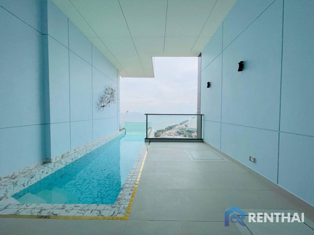 For SaleCondoPattaya, Bangsaen, Chonburi : Copacabana Jomtien 1 bedroom with private pool Sea view Fully furnished