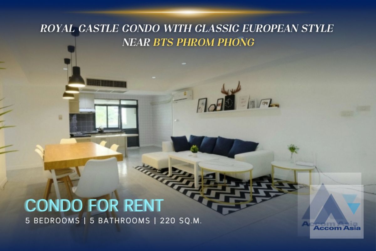 For RentCondoSukhumvit, Asoke, Thonglor : 🔼AccomA🔽 3 Beds Condominium for Sale and Rent in Sukhumvit, BTS Phrom Phong at Royal Castle