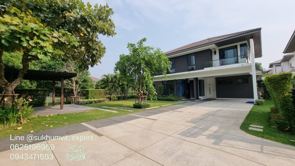 ขายบ้านบางนา แบริ่ง ลาซาล : ขาย บ้านเดี่ยว มัณฑนา บางนา กม7 สวยสุดในโครงการ ใกล้club house มีสวนและต้นไม้ในบ้าน ติดทะเลสาป  ฮวงจุ้ยดีมาก