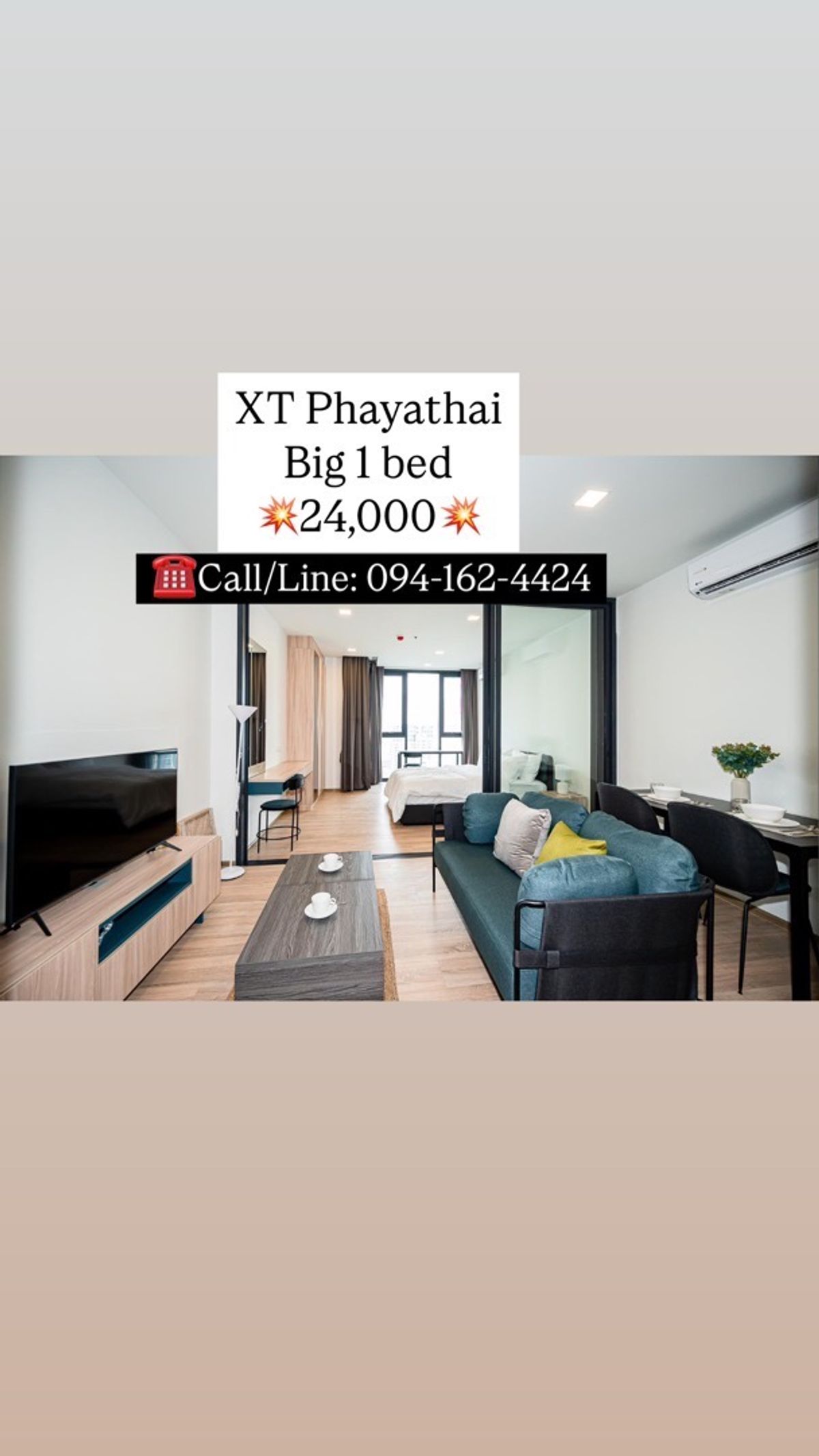 For RentCondoRatchathewi,Phayathai : XT Phayathai, high floor, near BTS Phayathai, 23,000!! ☎️Tel/Line: 098-826-8286