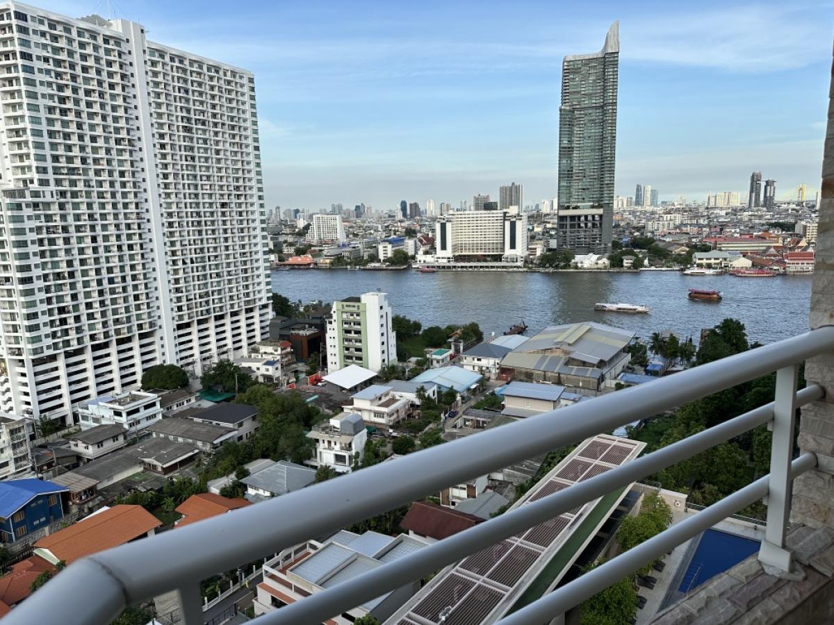 ขายคอนโดวงเวียนใหญ่ เจริญนคร : 📢👇Living by Chaopraya river at Watermark Chaopraya, unblocked view, near Icon Siam