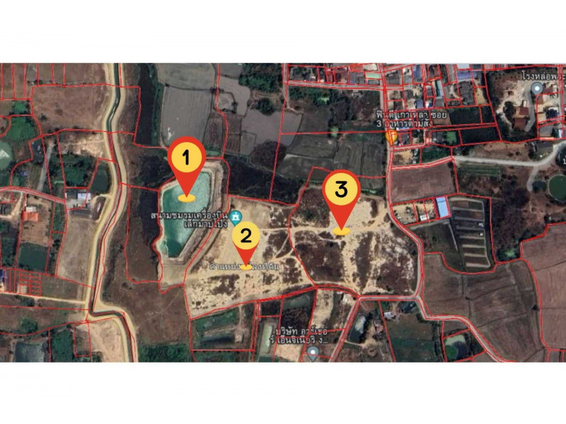 For SaleLandPattaya, Bangsaen, Chonburi : Land for sale, already filled, area 50 rai, Na Phra That Subdistrict, Phanat Nikhom District, Chonburi Province