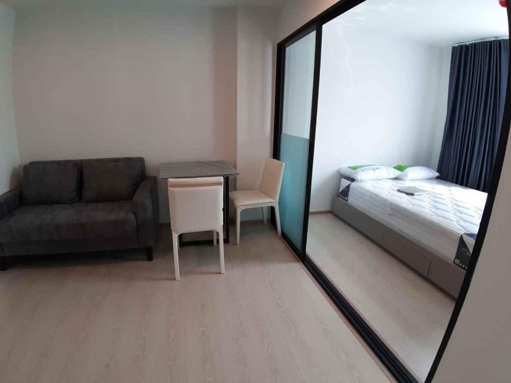 For RentCondoBangna, Bearing, Lasalle : Condo for rent, The Excel Groove Lasalle 52, fully furnished, ready to move in, near BTS Bearing and MRT Sri Lasalle, Building E, 7th floor, size 28 sq m., price only 7,500 baht/month.