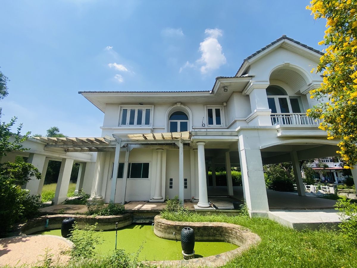 For SaleLandPathum Thani,Rangsit, Thammasat : For Sale 12.9 M Land for sale in Muang Ek Village, Project 5 #Plus a large 2-storey single house for 1 house