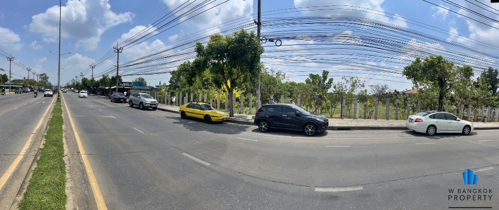 ขายที่ดินนวมินทร์ รามอินทรา : ขายที่ดินเปล่า 23-0-57 ไร่ ติดถนนเลียบคลองสอง ฝั่งขาเข้าไปทางถนนกาญจนาภิเษก (ใกล้บิ๊กซี ฟู้ดเพลส หทัยราษฎร์) แขวงบางชัน เขตคลองสามวา กรุงเทพฯ