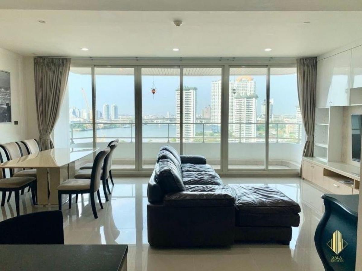 ให้เช่าคอนโดวงเวียนใหญ่ เจริญนคร : Watermark Chaophraya 3 bedroom 145sqm towerB river view fully furnished for rent only 60,000 please contact 0816878954