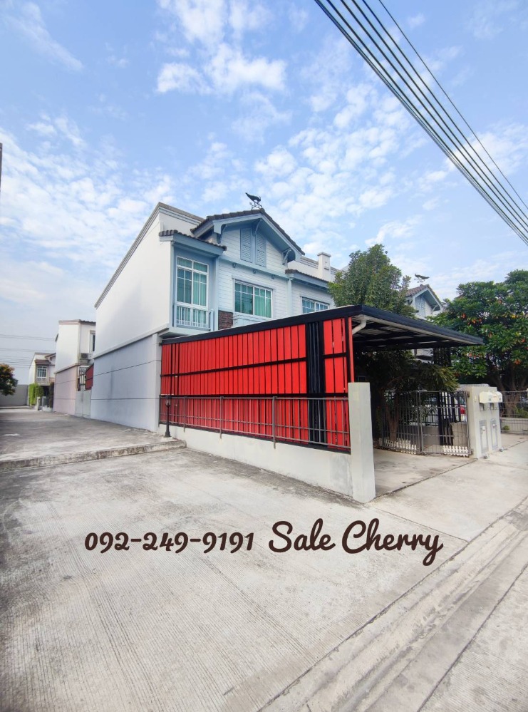 For SaleTownhomeMin Buri, Romklao : 🍒💥Wow, beautiful, 2-storey townhouse, large garden, good price, #Indy Romklao Village, Indy Srinakarin-Romklao 24 is a project of Land&House, corner room, painted, renovated the whole house, very good value