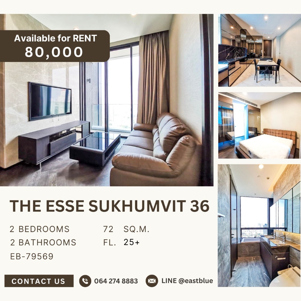 For RentCondoSukhumvit, Asoke, Thonglor : The Esse Sukhumvit 36 ​​2 Beds 80k