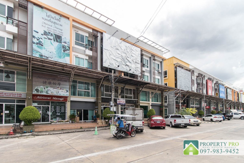 For SaleShop HouseMin Buri, Romklao : Commercial building 4 storey for sale The Wayra Ramkhamhaeng Suvarnabhuni, 2 Units, area 60 sqw 640 sqm, business district Near Siam Amazing Park, Seri Thai, Minburi : EL24S-038