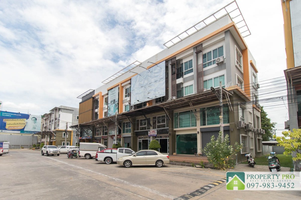 For SaleShop HouseMin Buri, Romklao : Commercial building 4 storey for sale The Wayra Ramkhamhaeng Suvarnabhuni, 2 Units, area 60 sqw 640 sqm, business district Near Siam Amazing Park, Seri Thai, Minburi : EL24S-038