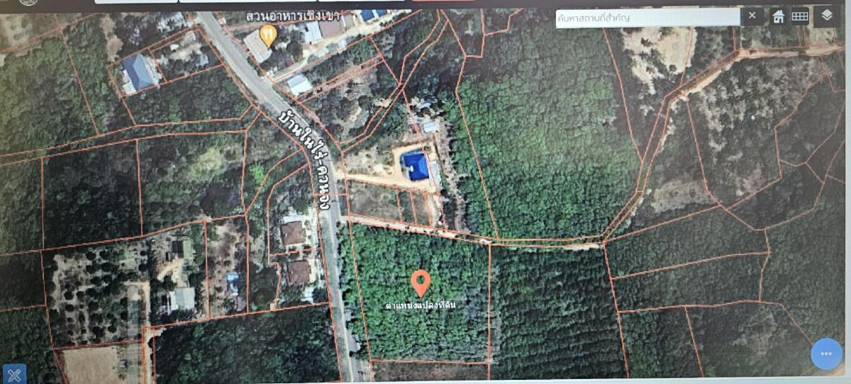For RentLandHatyai Songkhla : Land for rent for business, shop, long term 10 years, 2 rai, on Ban Nai Rai-Kuan Chong road, near Hat Yai University, convenient transportation