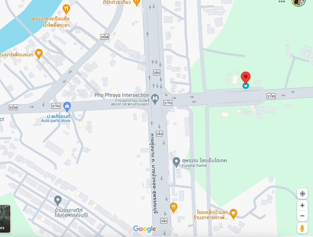 For SaleLandSuphan Buri : Land for sale in Mueang District Suphanburi Province Next to Pho Phraya intersection, 1 rai 1 ngan 24 sq m.