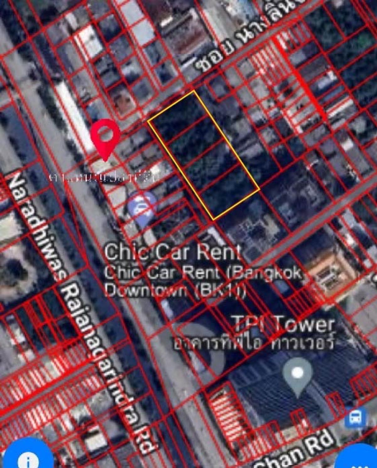 For SaleLandSathorn, Narathiwat : Land for sale 2 rai Narathiwat Ratchanakarin - Soi Nanglinchi 4, 4 meter wide road, red plan P.1-4 commercial