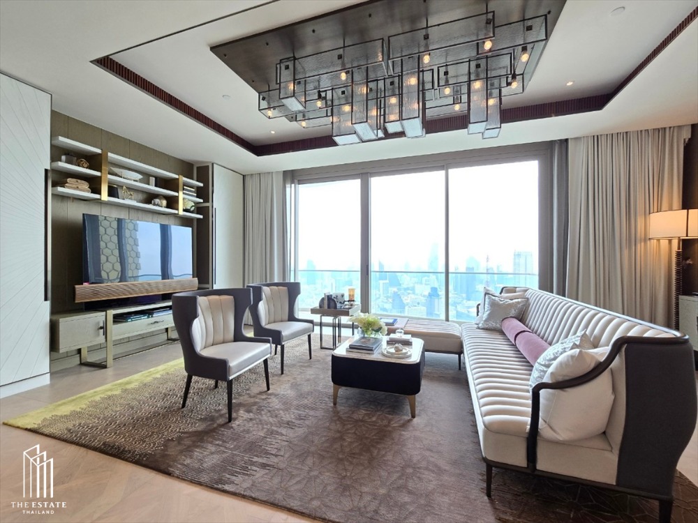 ขายคอนโดวงเวียนใหญ่ เจริญนคร : For Sale The Residences at Mandarin Oriental ห้องมุม  ขนาดใหญ่ที่สุดในชั้น ได้วิวทั้ง 2 ฝั่ง 223.98 sq.m. 3 bedroom @174.42 MB