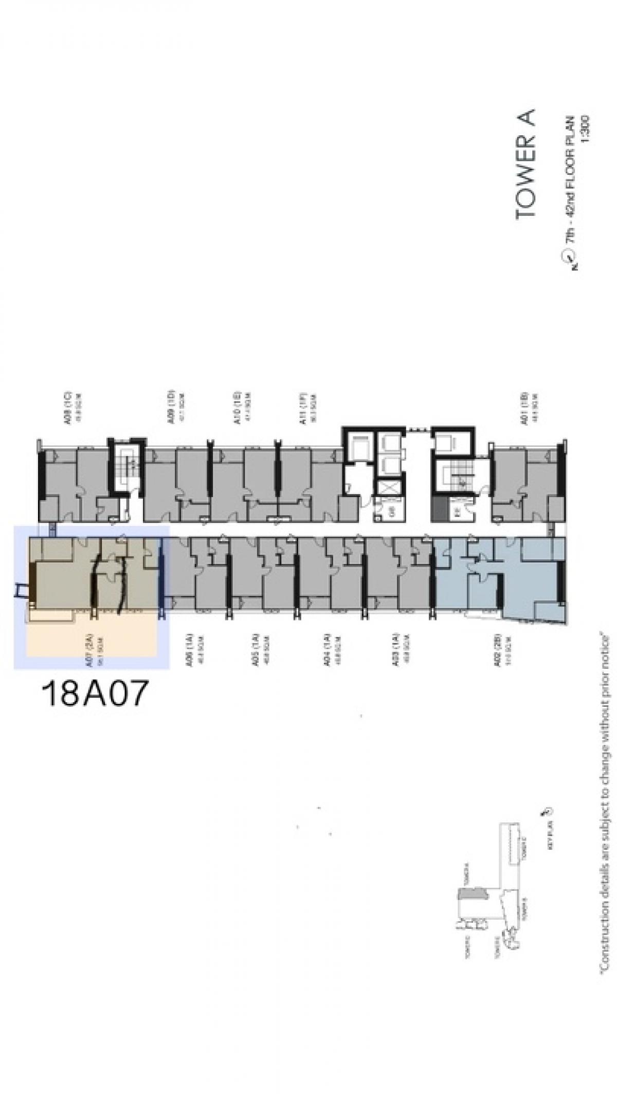 Sale DownCondoRama 8, Samsen, Ratchawat : For sale: 2 bedrooms, corner room, Building A, 18th floor