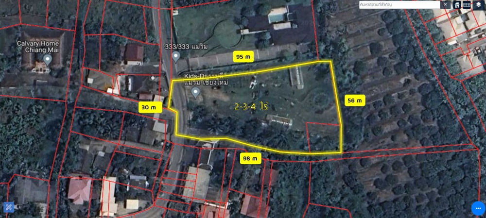 For SaleLandChiang Mai : Land for sale Next to Ban Kaeo Road, Soi 19, Mae Rim District.