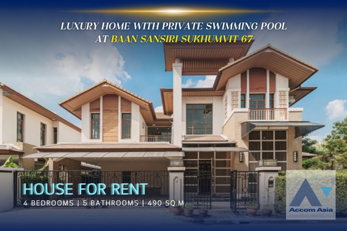 ให้เช่าบ้านสุขุมวิท อโศก ทองหล่อ : 🔼AccomA🔽 (✅VDO TOUR) Private Swimming Pool Luxury home with grand interiors in Sukhumvit (AA41875)
