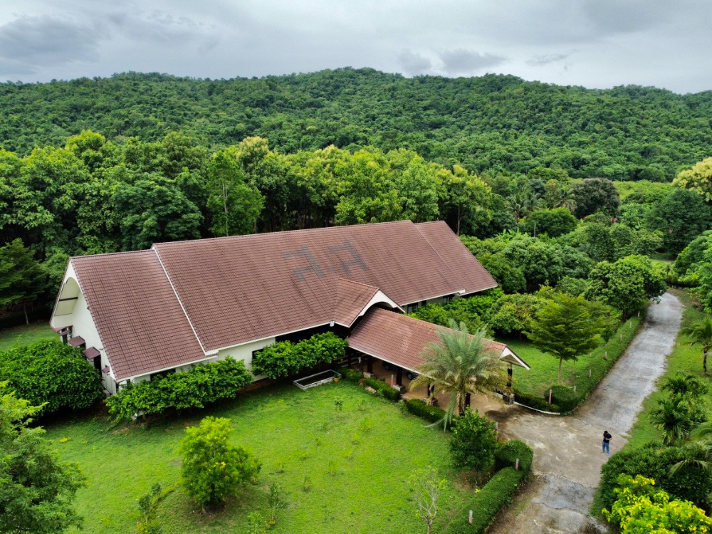 For SaleLandKanchanaburi : Land for sale next to the Kwai Noi River, 32-3-4 rai, beautiful, Lum Sum Subdistrict, Sai Yok District, developed land with 800 15-20 year old teak trees and decorated resort building, red Garuda title deed