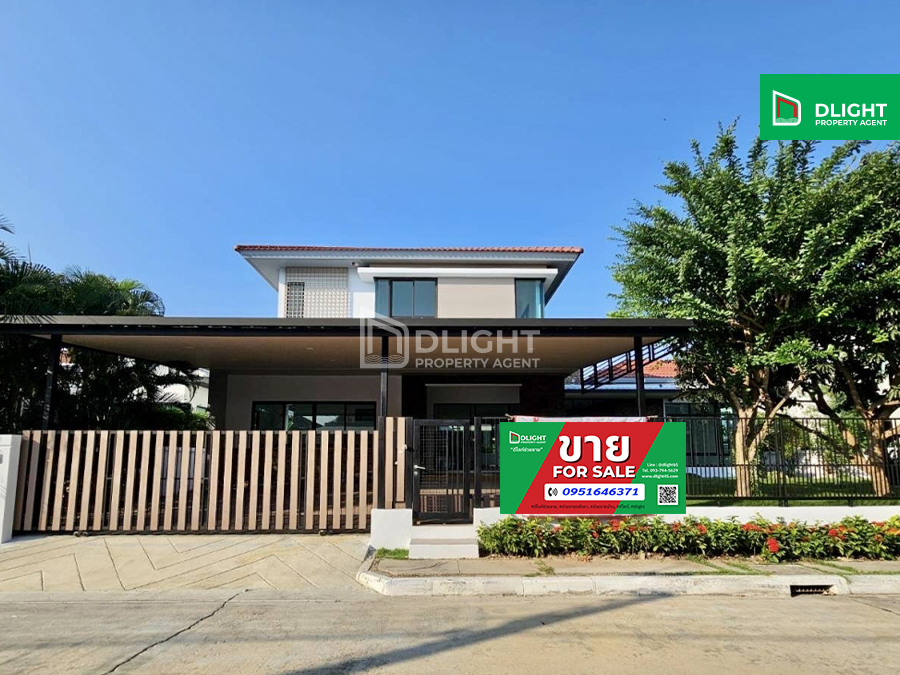 For SaleHouseRama 2, Bang Khun Thian : For sale, luxury single house, Manthana Village, Rama 2, Thian Thale 28, area 101 sq m, 4 bedrooms, 4 bathrooms, price 8.9 million baht, decorated, ready to move in, very good location