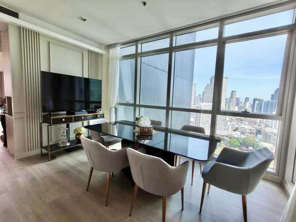 For SaleCondoWongwianyai, Charoennakor : Living in luxury project with huge river view and Icon Siam, corner unit, long balcony, fully furnished