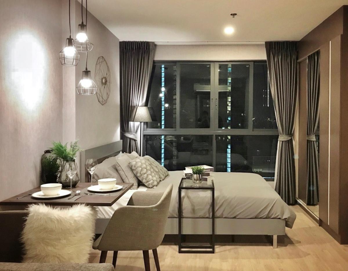 For RentCondoBangna, Bearing, Lasalle : For rent, Ideo O2 (Bang Na Intersection), Studio 26 sqm. (Separate kitchen), Building C, 21st floor, Swimming pool view