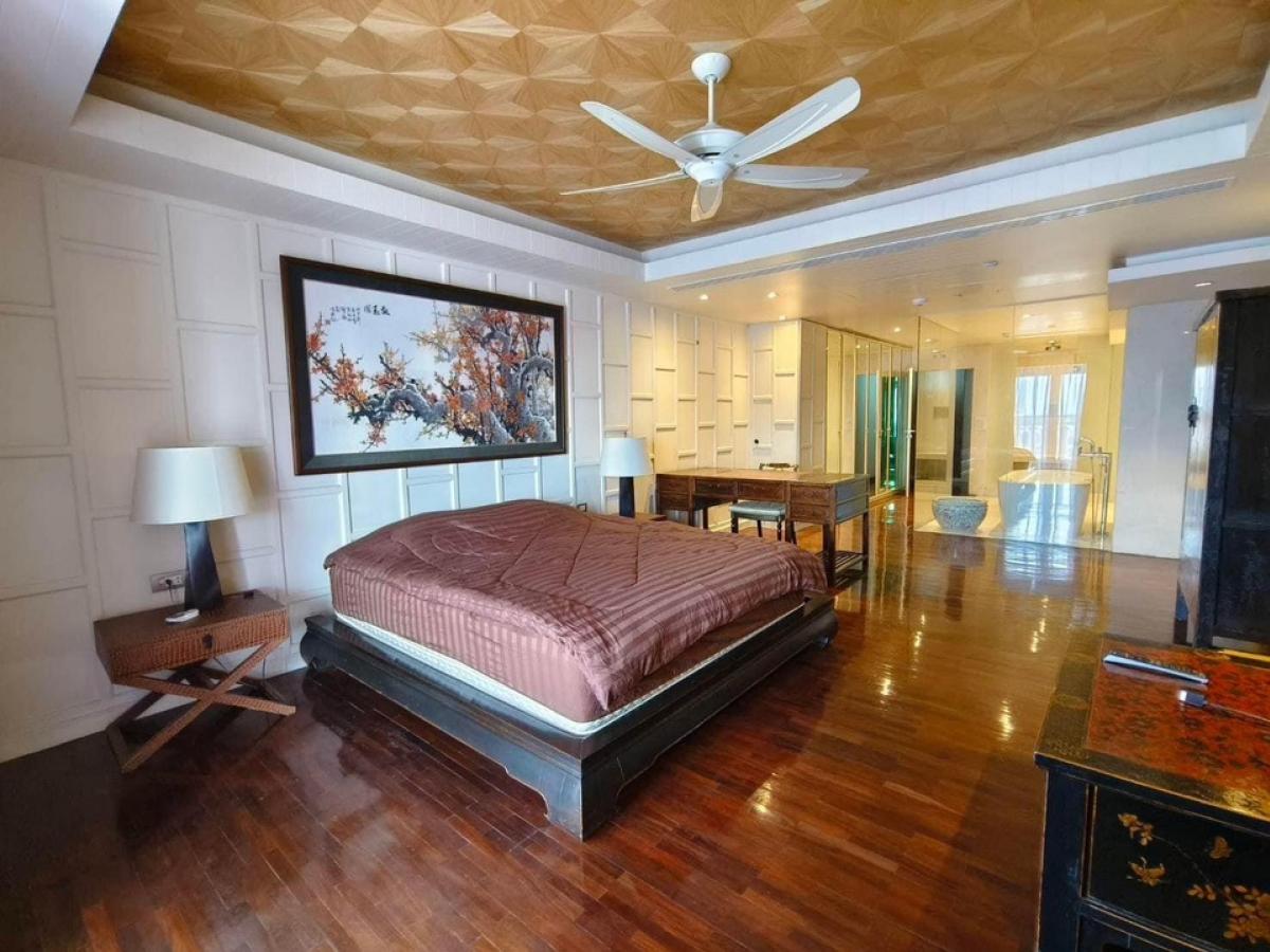 For RentCondoSilom, Saladaeng, Bangrak : 📢👇 The Exclusive Luxury Private Residence with Chao-Phaya River view in the prime location building at SilomA unique penthouse with Thai art studio design ,  5 private balconies horizon sunset view