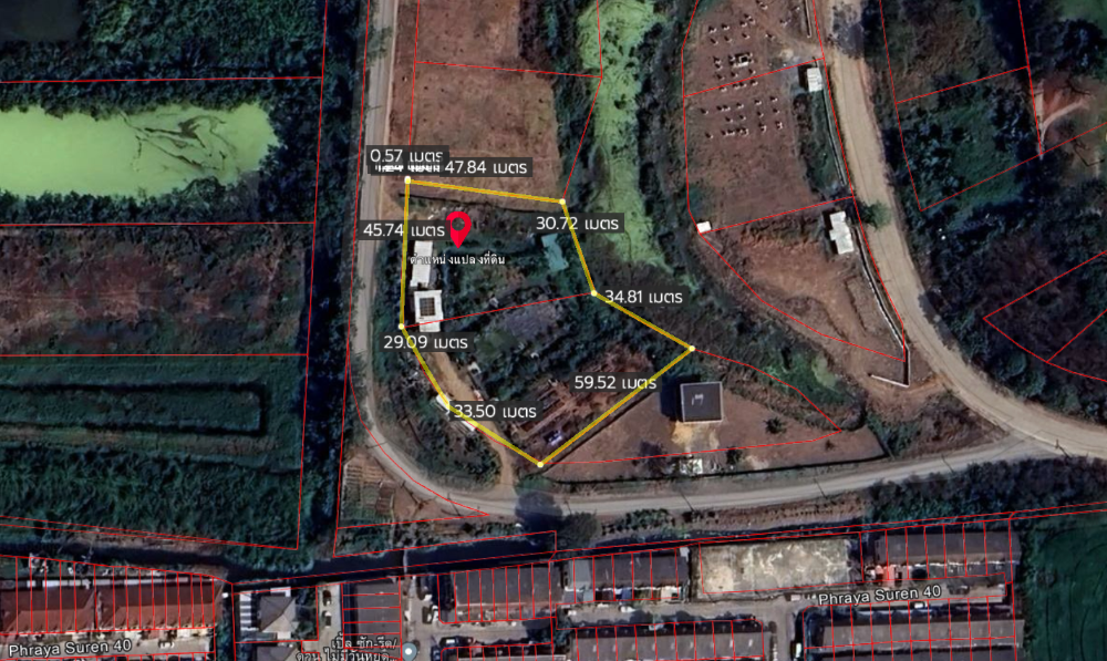 For SaleLandNawamin, Ramindra : Land for sale in Legacy Golf Course, Panya Intra Road, Khlong Sam Wa District, Bangkok, size 3-0-4 rai, facing south.