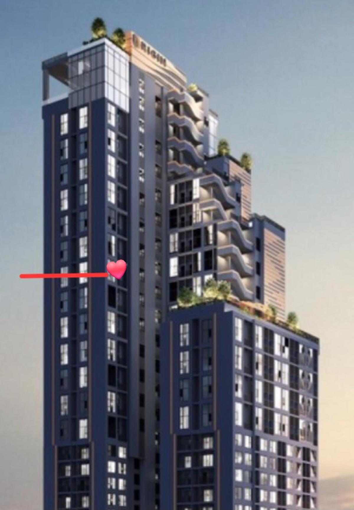 Sale DownCondoPinklao, Charansanitwong : Selling down the down payment is very cheap, a large Duplex room, 23rd floor, corner of the garden view.