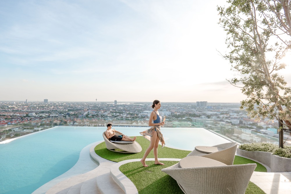 For RentCondoSamut Prakan,Samrong : Condo for rent next to BTS Thipawan, 0 meters. Knightsbridge Sukhumvit-Thepharak, 2 bedrooms, 39 sq.m., high floor, beautiful view, ready to move in, Free WIFI.