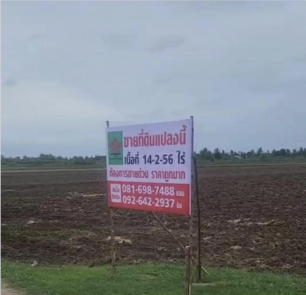 For SaleLandCha-am Phetchaburi : Land for sale, rice field, Na Phan 3, Village No. 4, Tambon Hat Chao, Amphoe Ban Laem, Phetchaburi Province, 14-2-56 rai