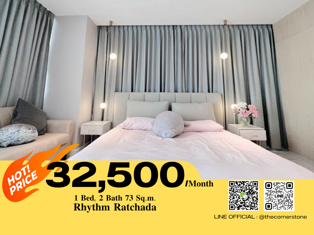 For RentCondoRatchadapisek, Huaikwang, Suttisan : 💠 𝐑𝐡𝐲𝐭𝐡𝐦 𝐑𝐚𝐭𝐜𝐡𝐚𝐝𝐚 💠Fully Furnished, ready to move in, good price, convenient transportation, near MRT Ratchadaphisek (No.124/08)