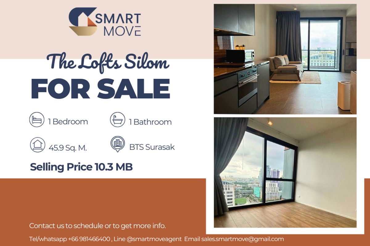 ขายคอนโดสีลม ศาลาแดง บางรัก : 🔥 สำหรับขาย !!🔥 Code C20240800040..........The Lofts Silom, 1 ห้องนอน, 1 ห้องน้ำ, ชั้นสูง 20++, ตกแต่งบางส่วน, ราคาพิเศษ!!📣📣