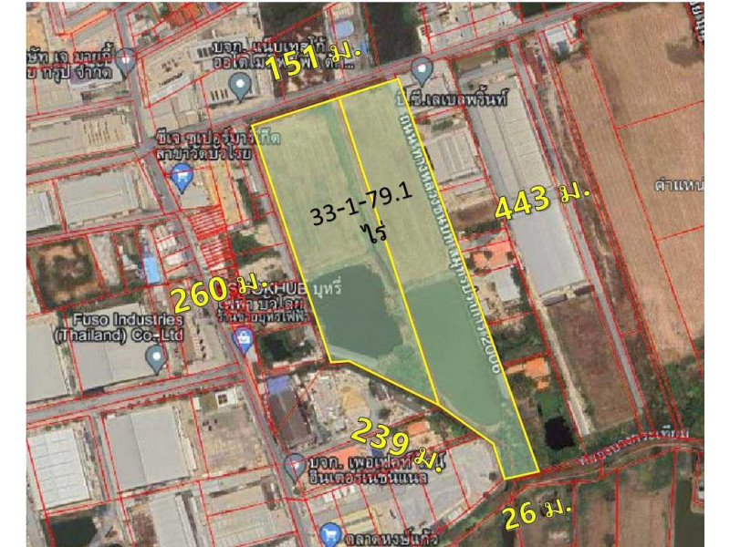 ขายที่ดินสมุทรปราการ สำโรง : ขายที่ดิน บางนา ตราด กม 23 บางเสาธง 33 ไร่ 1 งาน 79 ตร.ว.