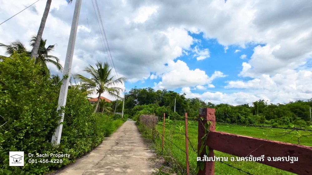 For SaleLandNakhon Pathom : Beautiful land for sale, next to the Tha Chin River, 12-0-65.3 rai, near Wat Klang Bang Kaew, Thana Market, Nakhon Chai Si, Nakhon Pathom Province