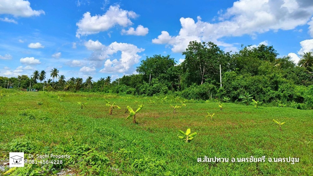 For SaleLandNakhon Pathom : Beautiful land for sale, next to the Tha Chin River, 12-0-65.3 rai, near Wat Klang Bang Kaew, Thana Market, Nakhon Chai Si, Nakhon Pathom Province