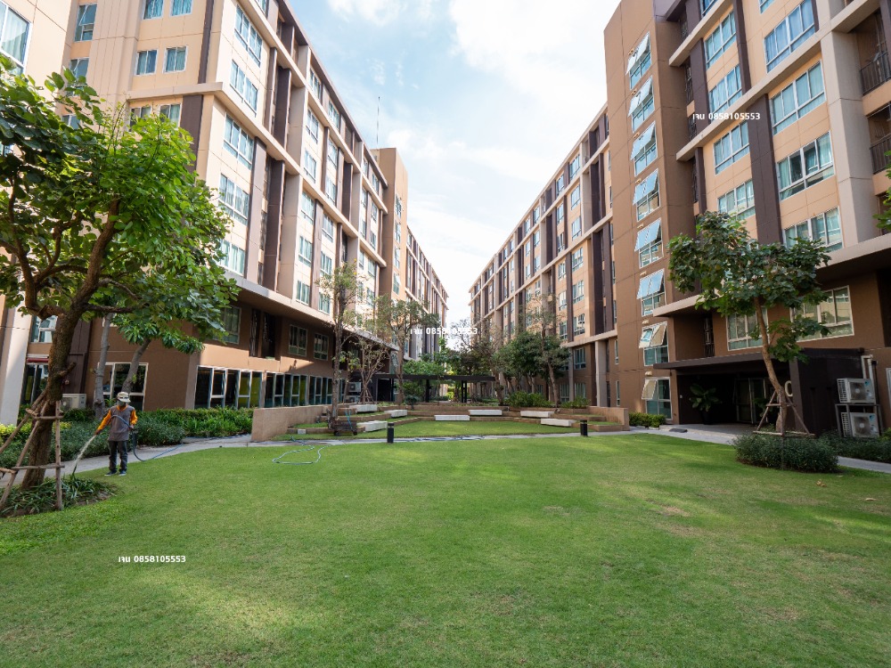 For RentCondoPathum Thani,Rangsit, Thammasat : Condo for rent, 30 sq m., Phase 1, Building D, 4th floor, good location, good view, swimming pool and beautiful garden view, east side, D-Condo Campus Resort Rangsit, near Thammasat University Rangsit, for rent, D-Condo Campus Resort Rangsit, room size 30