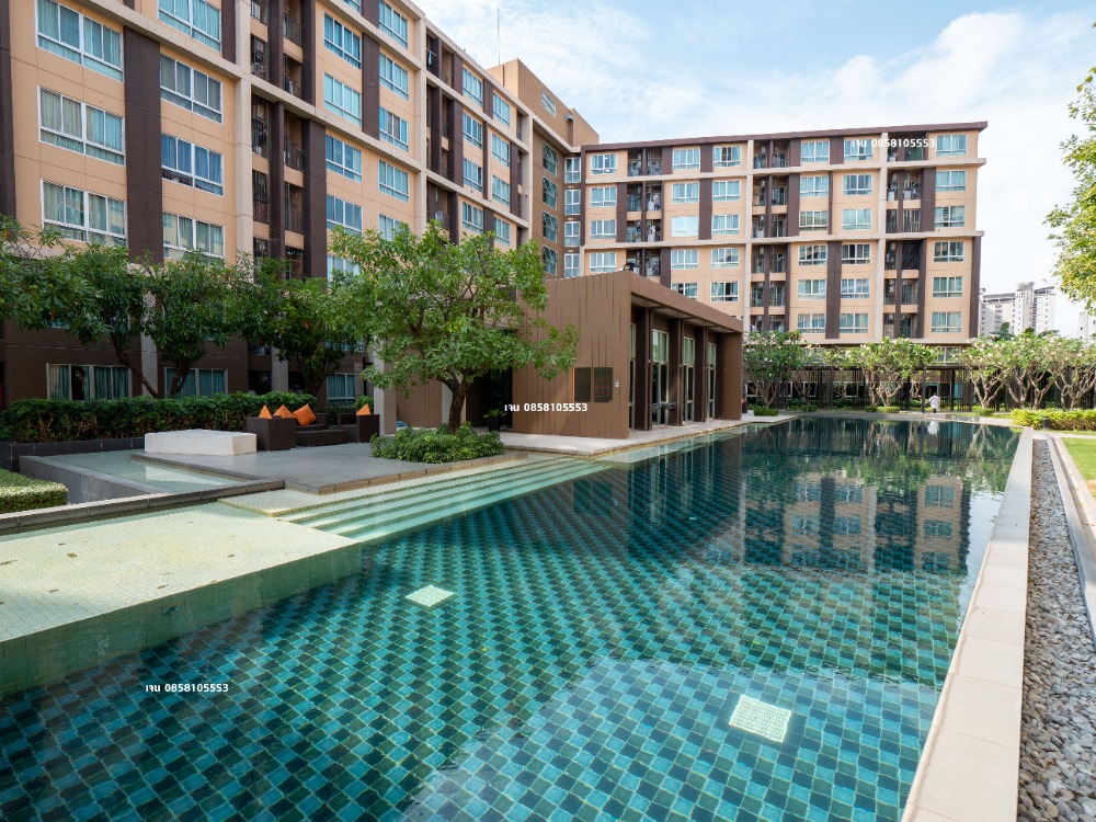 For RentCondoPathum Thani,Rangsit, Thammasat : Condo for rent, 30 sq m., Phase 1, Building D, 4th floor, good location, good view, swimming pool and beautiful garden view, east side, D-Condo Campus Resort Rangsit, near Thammasat University Rangsit, for rent, D-Condo Campus Resort Rangsit, room size 30