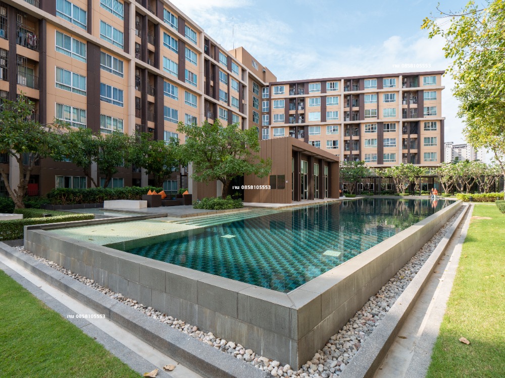 For RentCondoPathum Thani,Rangsit, Thammasat : Condo for rent, 30 sq m., Phase 1, Building D, 4th floor, good location, good view, swimming pool and beautiful garden view, east side, D-Condo Campus Resort Rangsit, near Thammasat University Rangsit, for rent, D-Condo Campus Resort Rangsit, room size 30