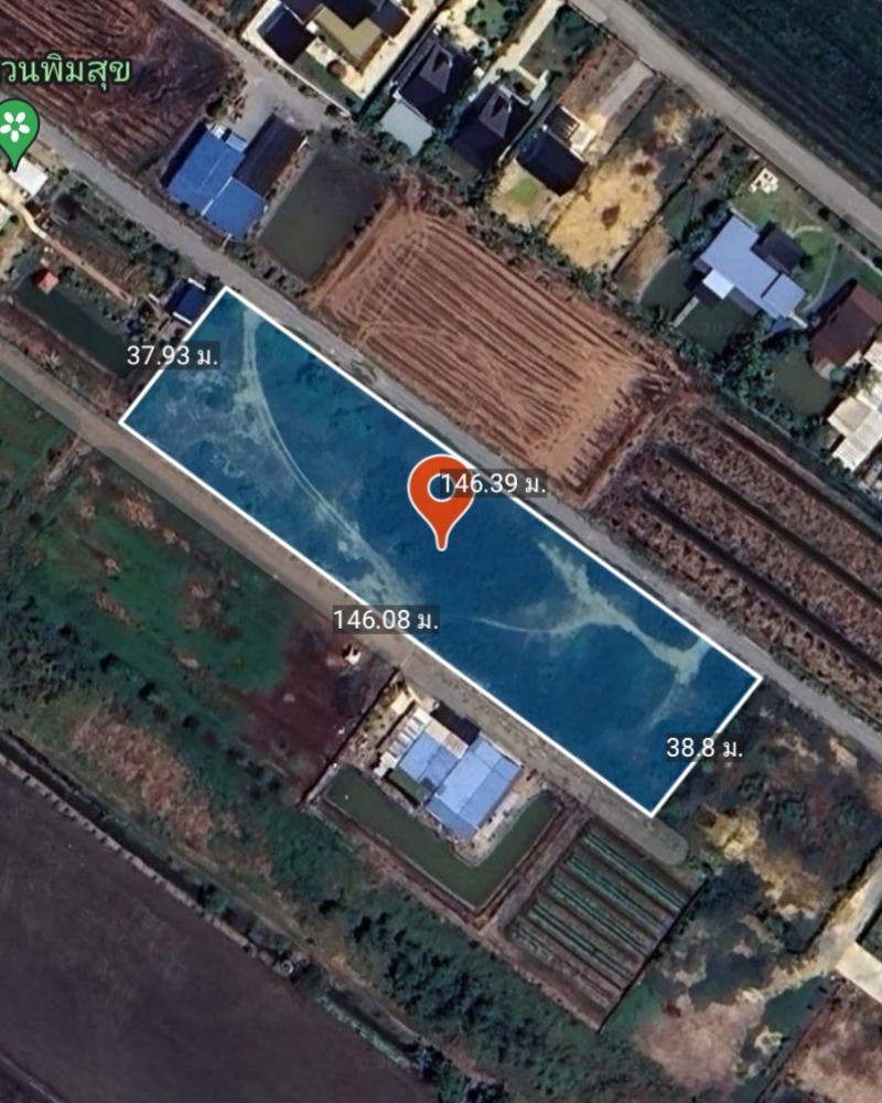 For SaleLandNonthaburi, Bang Yai, Bangbuathong : Land for sale, Sai Noi, 3 rai, 2 ngan, 43.8 sq m. Rectangular land plot, suitable for building a house, warehouse.