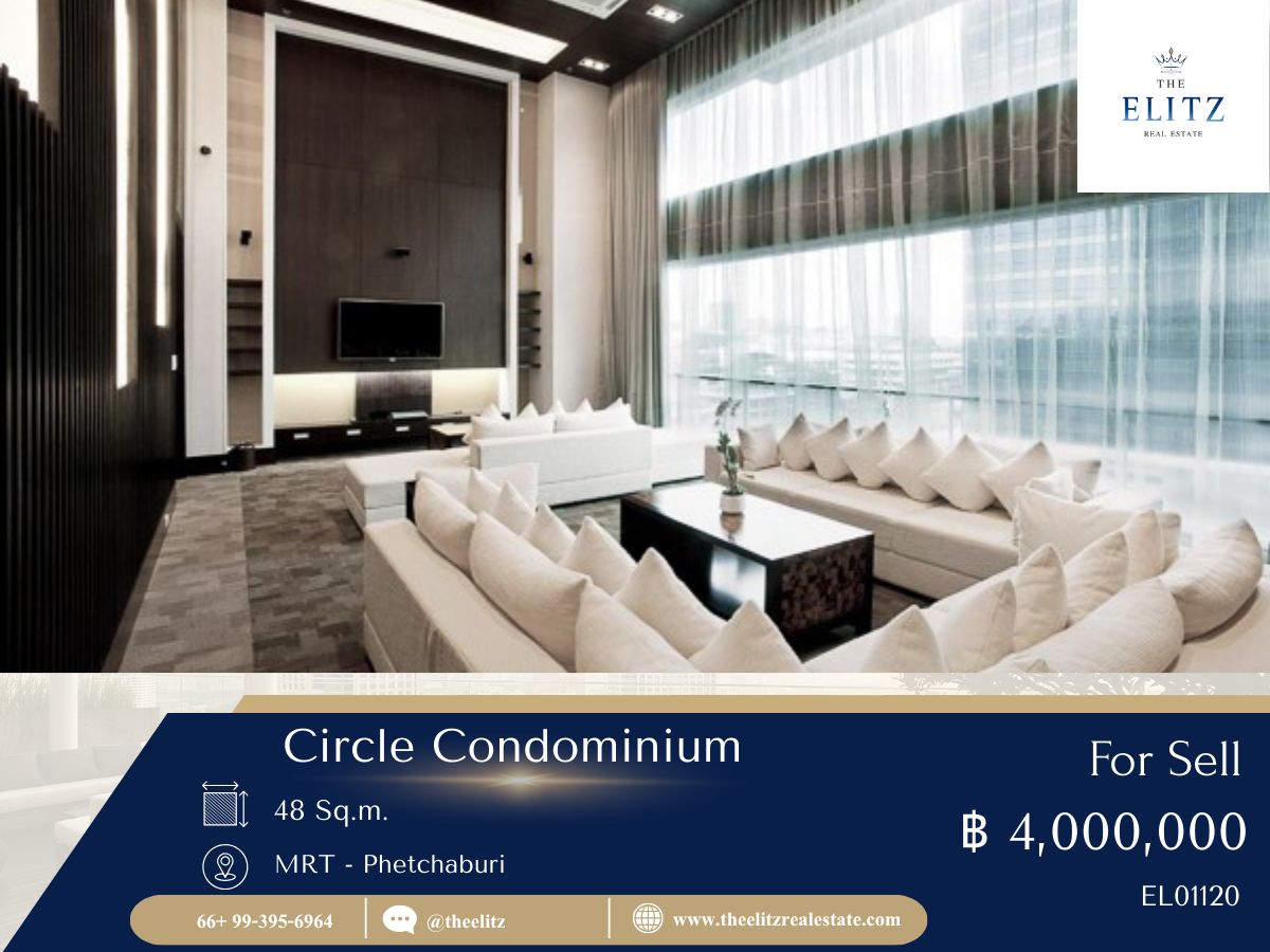 For SaleCondoRama9, Petchburi, RCA : 💥 The owner wants to sell urgently!! (Foreign Quota) Circle Condominium, very expensive price 💯 There is a shuttle service to BTS-MRT, 75% parking space, never full 🚄