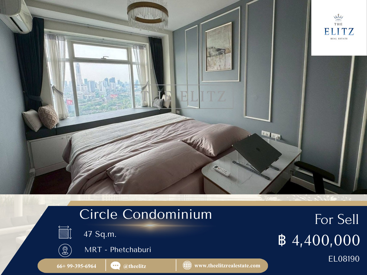 For SaleCondoRama9, Petchburi, RCA : 💥 The owner wants to sell urgently!! (Foreign Quota) Circle Condominium, very expensive price 💯 There is a shuttle service to BTS-MRT, 75% parking space, never full 🚄