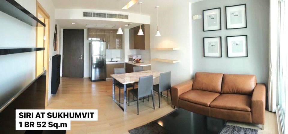 For RentCondoSukhumvit, Asoke, Thonglor : Condo for rent Siri @ Sukhumvit, size 52.3 sq m, 1 bedroom, 1 bathroom 🧡🧡LineID: @Habitant (with @ in front)🧡🧡