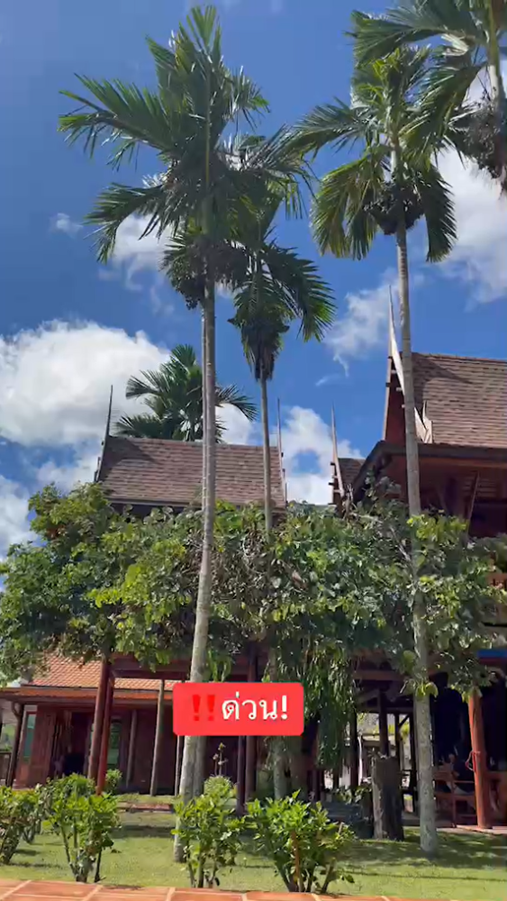 For SaleLandPhetchabun : ❖ Land with luxury Thai-style house village ❖ 36 rai 2,500 sq.m. | 5 bedrooms, 4 bathrooms | Bar, waterfall pool, workshop building, staff housing | Complete solar panels.