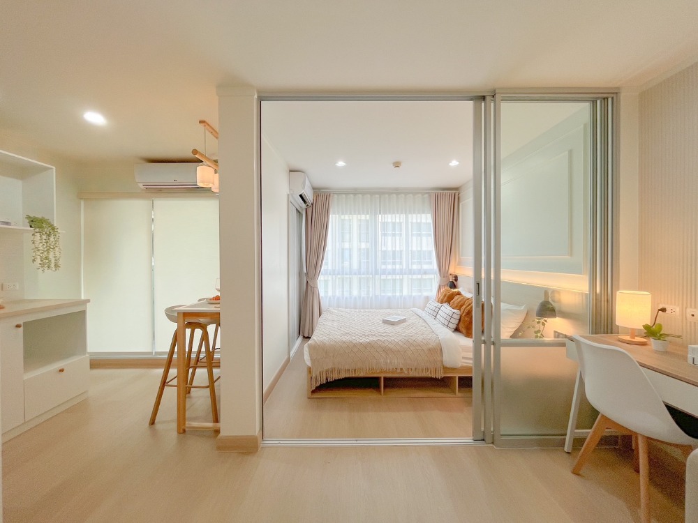 For RentCondoBangna, Bearing, Lasalle : Condo for rent Lumpini Ville Sukhumvit 109, beautiful room with electrical appliances and furniture
